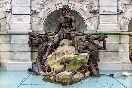 Bronze figures at Neptune Fountain, Library of Congress, Washington DC. thumbnail