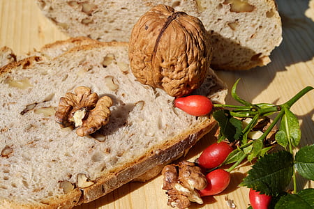 walnut on top of bread thumbnail