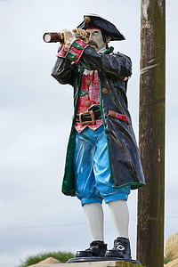 man wearing black jacket and holding telescope statuette thumbnail