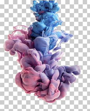 Smoking Colored smoke, Smoke Paintball, pink and blue 3D art PNG clipart