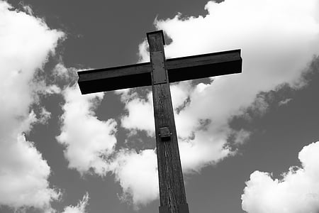 low-angle photography of gray cross thumbnail