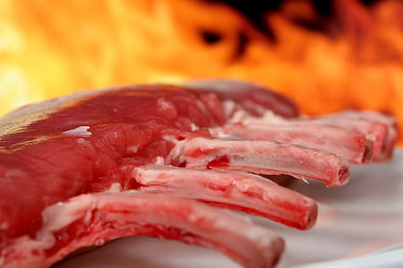 raw meat ribs near fire thumbnail