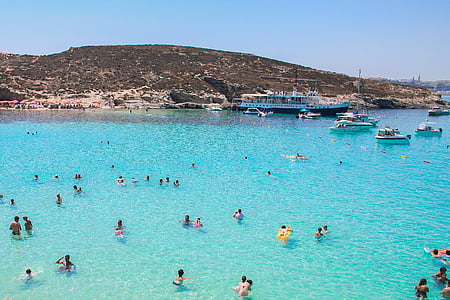people swimming on blue ocean during daytime thumbnail