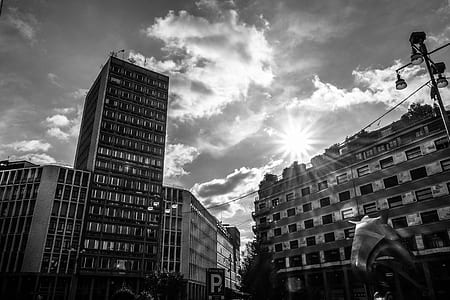 Grayscale Photography of High Rise Building thumbnail