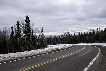Road down to Grand Marais from the forest above thumbnail