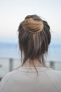 woman wearing white crew-neck t-shirt thumbnail