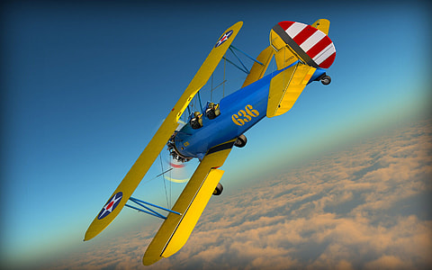 3d model plane flying in the air thumbnail