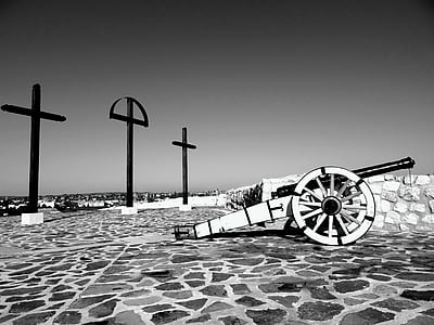 black-and-white, sky, rocks, stones thumbnail