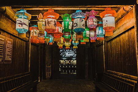 lighted lantern on ceiling thumbnail
