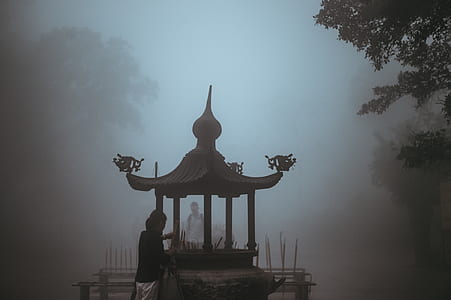 grayscale photography of temple thumbnail