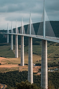 white bridge under cloudy sky thumbnail
