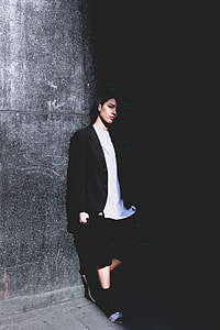 woman wearing black coat and white shirt thumbnail