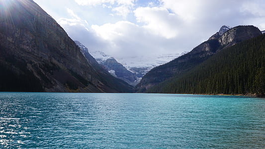 Banff National Park, Canada under white clouds thumbnail