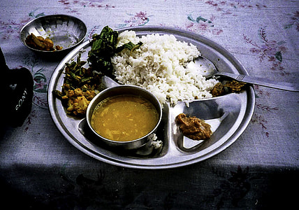 Dal bhat, a typical traditional food in Kathmandu, Nepal thumbnail