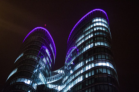 Towers at night in Zagreb, Croatia thumbnail