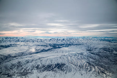 aerial photography of snow covered mountain range thumbnail