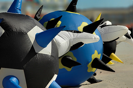 blue-and-gray inflatable beach balls thumbnail