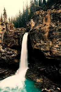 waterfalls near trees during daytime thumbnail