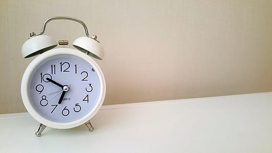 white desk alarm clock at 6:50 thumbnail