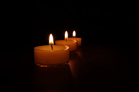 lighted three tealights candles thumbnail