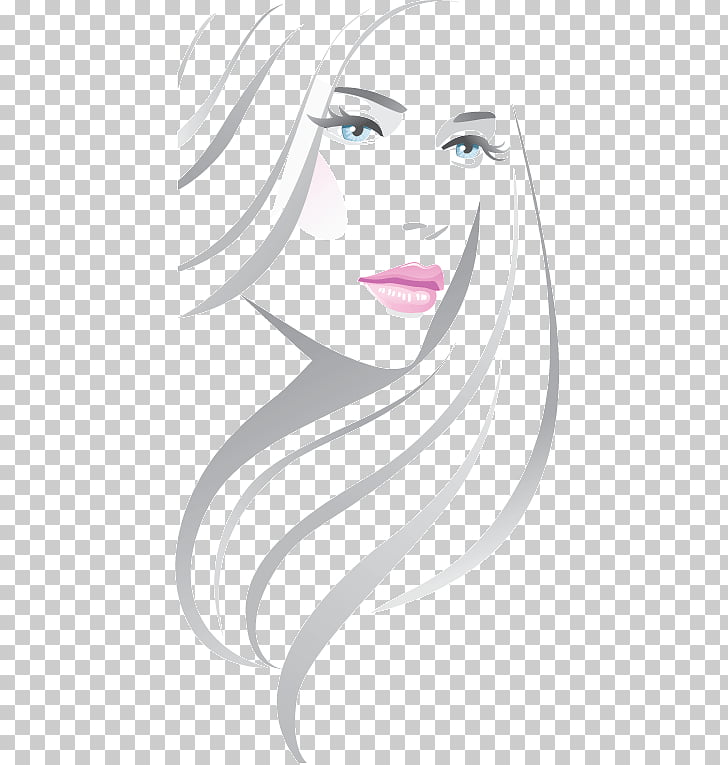 Beauty Parlour Illustration, Line fashion beautiful , woman portrait illustration PNG clipart
