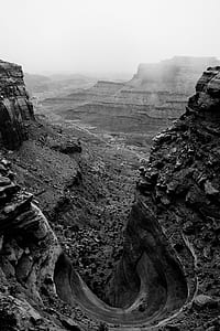 grayscale photography of rock mountain thumbnail