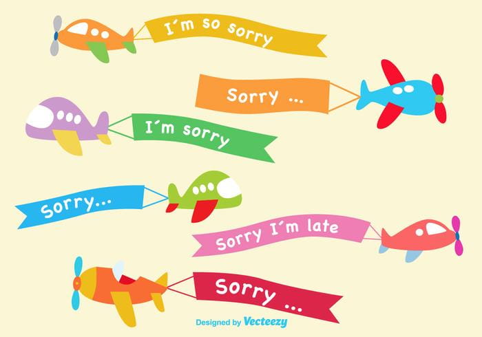 Cartoon Airplane Sorry Banner Ai File Free Graphics Uihere
