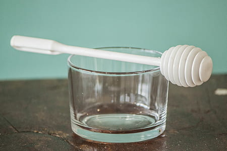 Glass Cup with Plastic Honey Dipper thumbnail