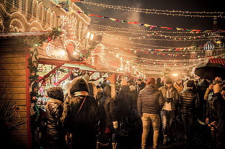 photo of a crowded street during night time thumbnail