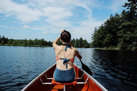 woman on boat paddling thumbnail