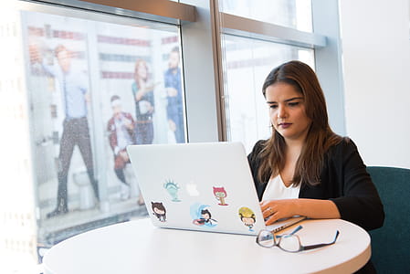 Woman Using Laptop thumbnail