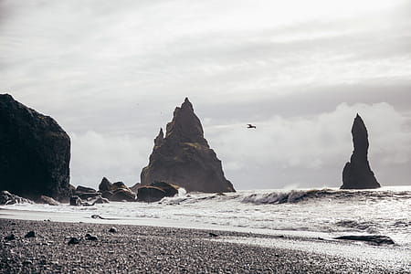 Natural rock pillars in the ocean and coastline thumbnail