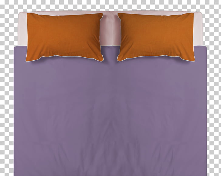 Bed Sheets Linens Pillow Bedroom, bed top view, two brown throw pillows on top of bed PNG clipart