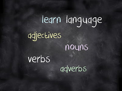 white learn language on black board thumbnail