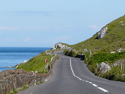 winding road near body of water thumbnail