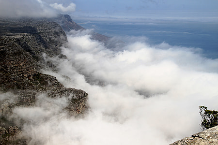 photo of sea of cloud and mountains surrounded by smoke thumbnail