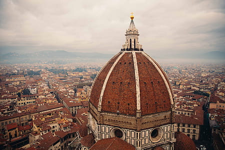 Aerial view of Basilica rooftop of Florence Cathedral thumbnail