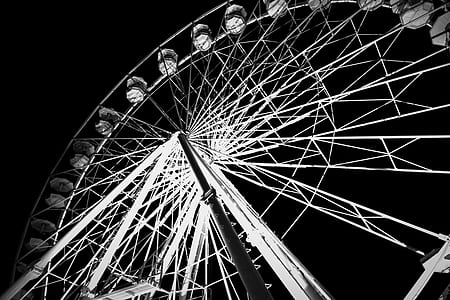 Grayscale Photography of Ferris Wheel thumbnail