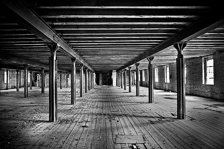 grayscale photography of abandoned hall thumbnail