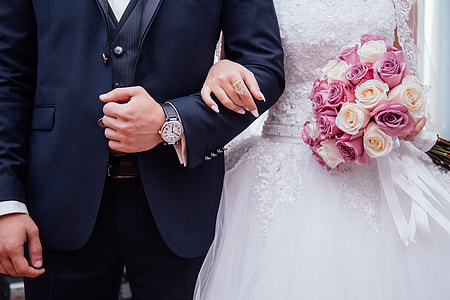 Closeup shot of wedding bride and groom thumbnail