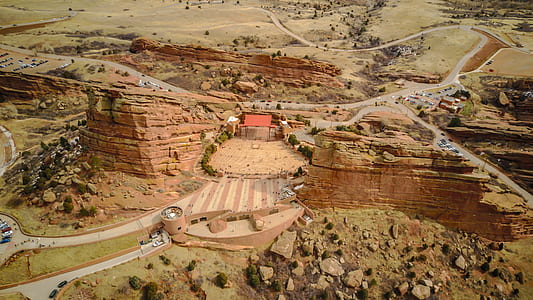 bird's-eye view photography of rock formations thumbnail