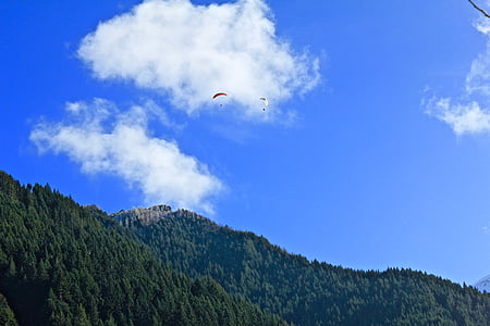 sky divers on top of mountain thumbnail