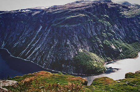 aerial view of black mountain during daytime thumbnail