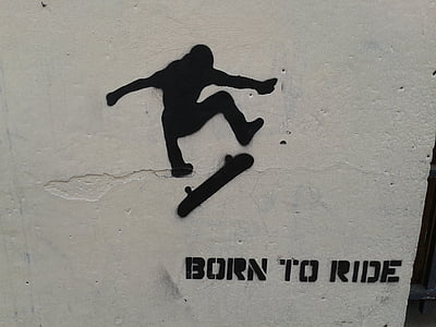 born to ride by Banksy on wall thumbnail