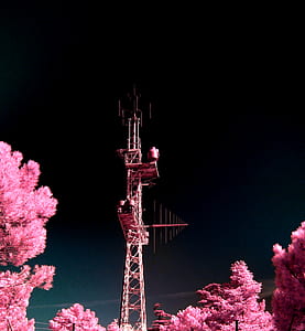 brown steel tower during night time thumbnail