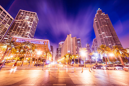 Buildings In Front of San Francisco Ferry Building At Night thumbnail
