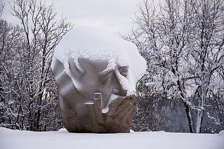 Sculpture covered with snow thumbnail