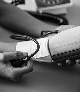 blood pressure, measure, arm, black and white thumbnail