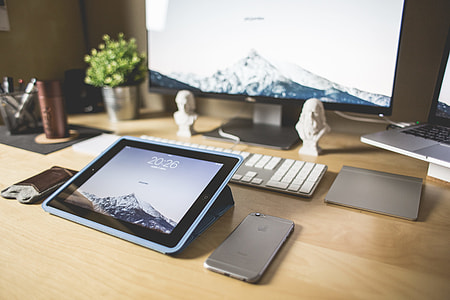 Clean Wooden Workspace Desk Setup thumbnail