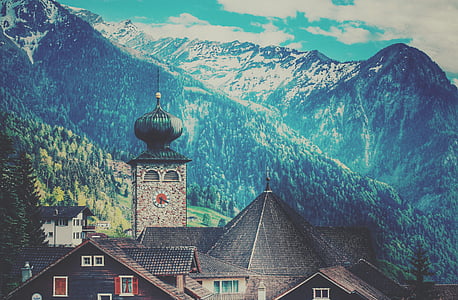 gray and black house viewing mountain thumbnail